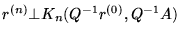 $r^{(n)}\bot K_n(Q^{-1}r^{(0)},Q^{-1}A)$